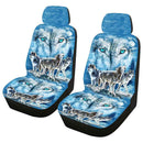 Front Saddle Washable Wolf Printed Car Seat Cover Anti Slip Interior Decoration
