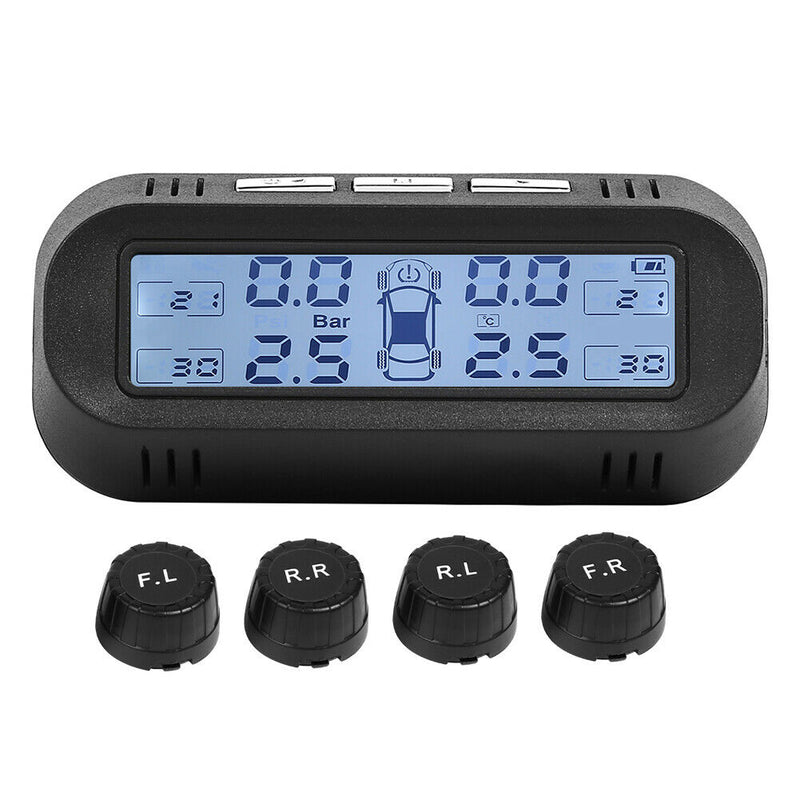 AN-10 Solar LCD Car TPMS Tire Tyre Pressure Monitoring System+4 External Sensors