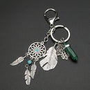 Natural Opal Stone Dreamcatcher Keyring Fashion Agate Car Bag keychain