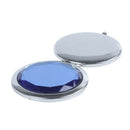 Travel Compact Pocket Crystal Folding Makeup Mirror , Royal blue