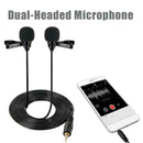 Microphone Broadcasting Recording Headed Professional Dual Studio Lavalier Lapel