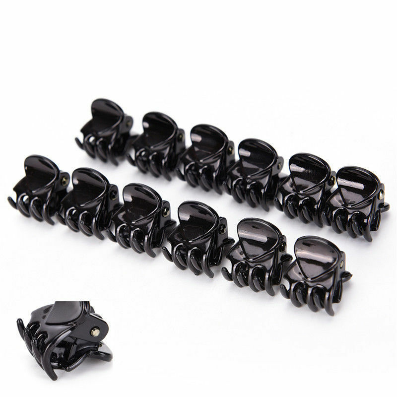 Fashion 12x Women Black Plastic Mini Hairpin 6 Claws Hair Clip Hairclip Clamps