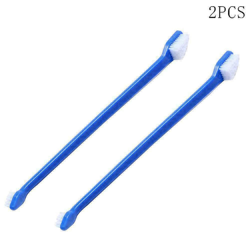 2xPet Toothbrush Dog Dental Brush Cat Care Tooth Double K0P0 Tooth C6E0 NEW D7J6
