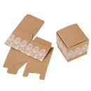 50 Kraft Paper Candy Box with white lace design wedding souvenirs wedding p Q1C8