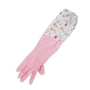 Floral Flower Long Cuff Rubber Gloves Dishwashing Gloves Kitchen Gloves(Lon