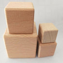 Wooden Cubes, 10 Pieces Natural Square Wooden Blocks Unfinished Craft, Wooden