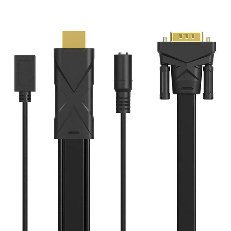 1.5m 1080P HDMI to VGA Converter Cable with 3.5mm Audio HDMI VGA Adapter