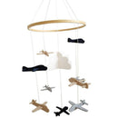 Crib Mobile Airplanes & Cloud Nursery Decoration Grey and White, Navy Blue, W5G8