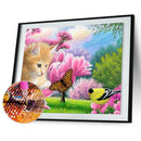 Butterfly Cat 5D Diamond DIY Painting Kit Home Decor Craft 40 X 30cm