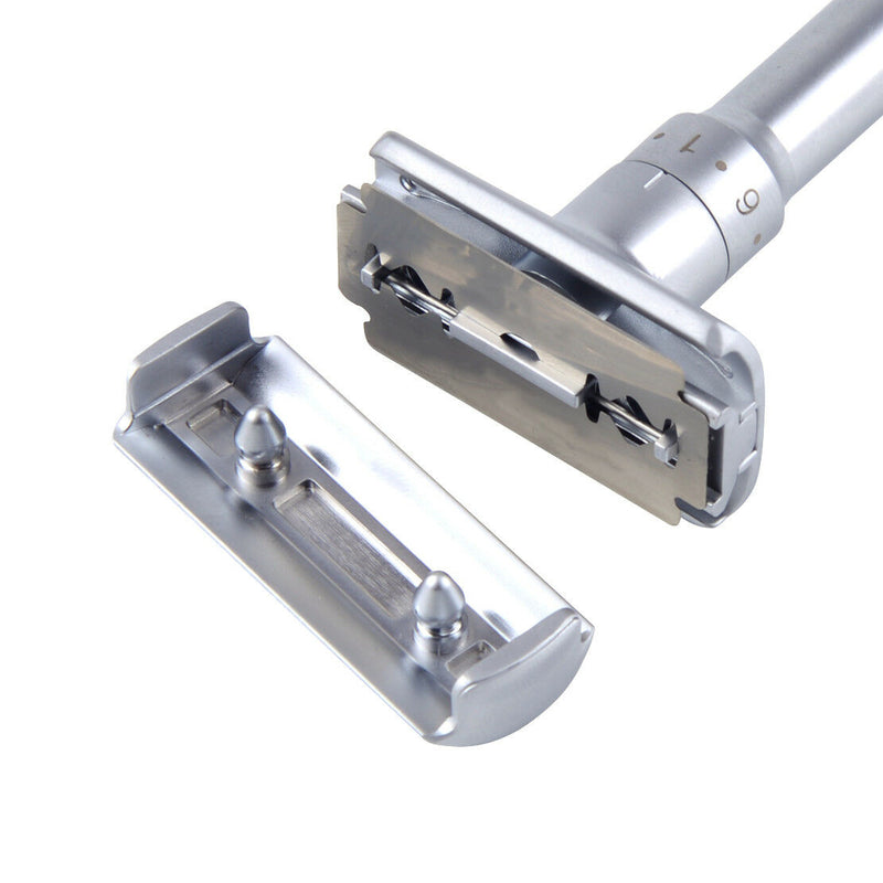 Adjustable Double Edge Shaving Safety Razor Shaver & 5pcs Blades