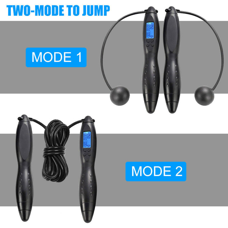 Digital Counting Jump Rope w/ Calories Counter Timer Cordless Skipping Rope