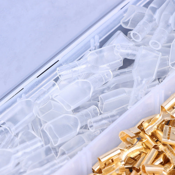 150Pcs Female Spade Connectors Wire Crimp=Terminals Set 2.8mm 4.8mm 6.3mmJ rs Gw