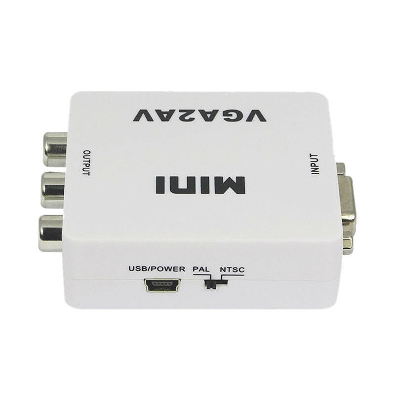 1080P Mini Digital VGA to RCA AV TV CVBS Converter with audio for PC laptop â„–[