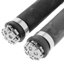 Pair Motorcycle ATV Dirt Bike Handle Bar Hand End Grips Silver135x42x42mm