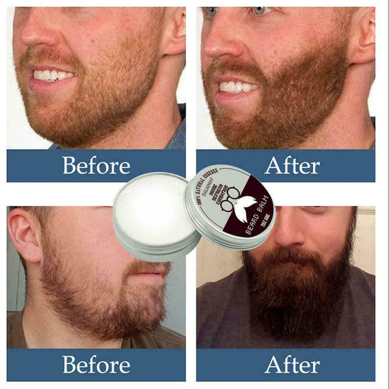 1PC Professional Natural Beard Growth Conditioner Balm 60g Wax Beard X4G7