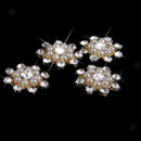 10pcs Crystal Pearls Flower Buttons Flatback Embellishment Craft Wedding DIY