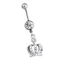 Crown Charm Rhinestone Body Piercing Jewelry Belly Button Ring Navel Jewelry  ES