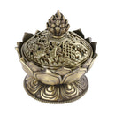 Lotus Incense Smoke Cone Aroma Burner Holder Stove Backflow Censer Decor-Br
