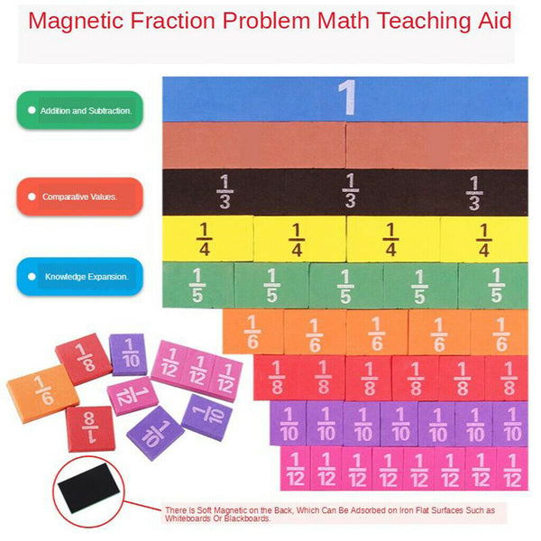 51x Math Skills Manipulative Kids Child Fraction Learning Toys Set Teaching Aids