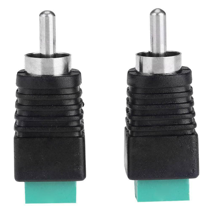 2pcs Speaker Wire Cable to Audio Male RCA Connectors Adapters Jack Plug A