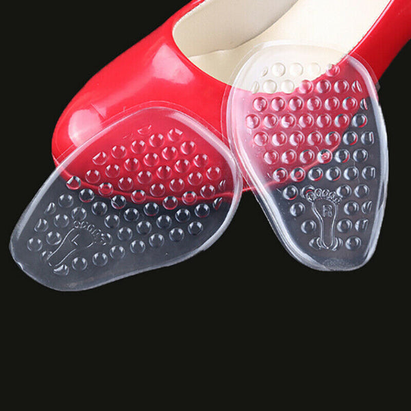 1 Pair Transparent Silicone Gel Cushion Insoles Massage Insert Half Size Pads Hn