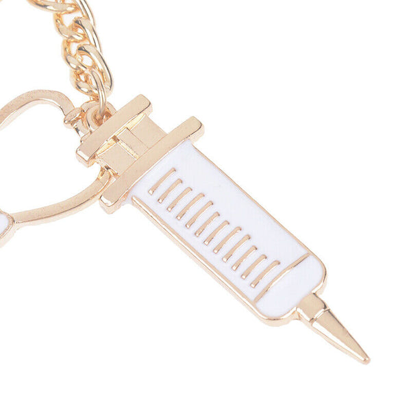 1Pcs needle medical box charm keychain key ring doctor nurse keyring key chai OZ
