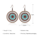 National style earrings round hollowed Drop earrings bohemian flower retro R9D6