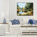 Painting By Numbers Kit DIY Lake Hand Painted Canvas Oil Art Picture Craft