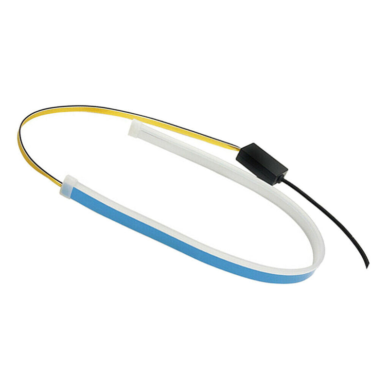 2x Flexible Tube LED Strips Daytime Turn Signal Lights 30cm Red+Yellow
