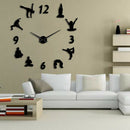 Yoga Large Wall Clocks Mirror Effect Living Room Diy Wall Clock Meditation