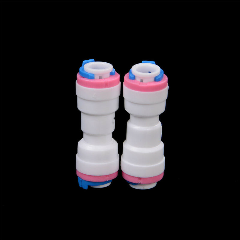 2PCS 1/4" - 1/4" OD Tube PE Pipe Straight Non-return Valve Quick Connector Px