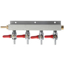 4 Way Co2 Gas Distribution Block Manifold With 7Mm Hose Barbs Homebrewing D