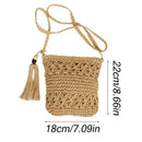 Women Messenger Bags Hollow Out Woven Single Shoulder Crossbody Tassel Beac