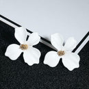 Korean Girls Flower Ear Stud Casual Women Sweet Earrings Jewelry (White) A