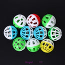 10pcs Plastic Hollow Out Round Pet Cat Colorful Ball Toys With Small Bell