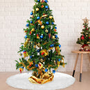 90cm White Christmas Tree Skirt Base Faux Fur Xmas Floor Mat Ornament Decoration