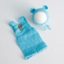 Winter Newborn Clothing Photography Hand-Woven Mohair Bear Rompers+Hat Suit