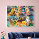 5D DIY Full Drill Diamond Painting Feline Embroidery Mosaic Craft Kit Decor