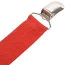 Women Men Clip-on Adjustable Pants Elastic Y Back Suspender Braces - Red