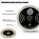 USB Type-C Multiple Coil QI Wireless Charger Embedded Desktop Transmitter A