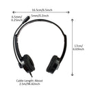 With Microphone USB Headphone Phone PC Audio Control Call Center 3.5mm Jack