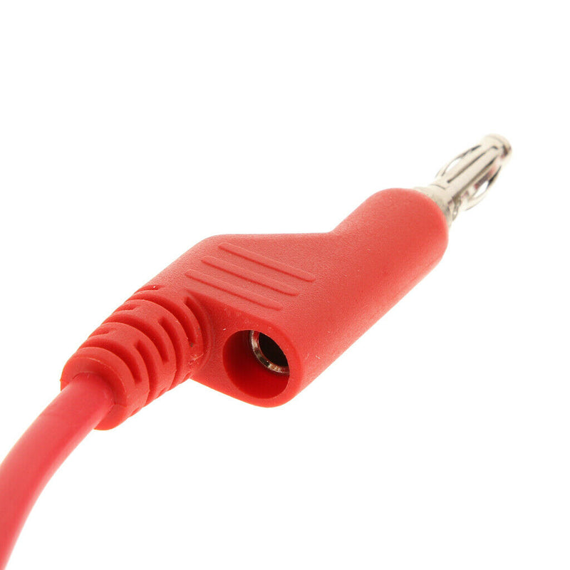 Stackable Banana Plug to Alligator Clip Cable Multimeter Test Lead Red