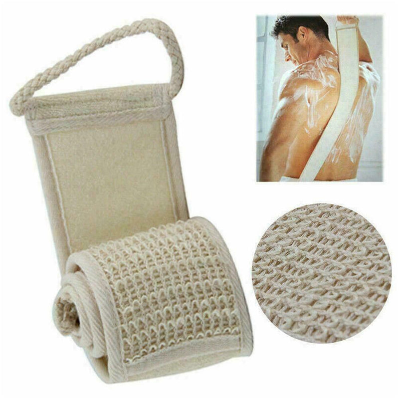 Exfoliating Bath Scrubber Strap Shower Back Loofah Brush Spa Sponge Scrubs P5V4