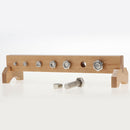 Wooden Montessori Practical Material Metal Bolts And Nuts With Wood Stand
