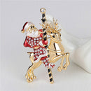 Lovely Santa Claus Deer Rhinestone Christmas Gifts Brooch Pin Collar Corsage Gw