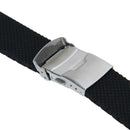 Sports Black Silicone Rubber Watch Strap Band Deployment Buckle Waterproof 22mm