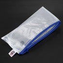 Blue White Net Inside Zipper Pouch Holder 210mmx110mm for A6 Paper I6W3