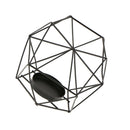 2Pcs IRON HOLLOW GEOMETRIC PILLAR CANDLE HOLDER CAGE LANTERN WEDDING Black