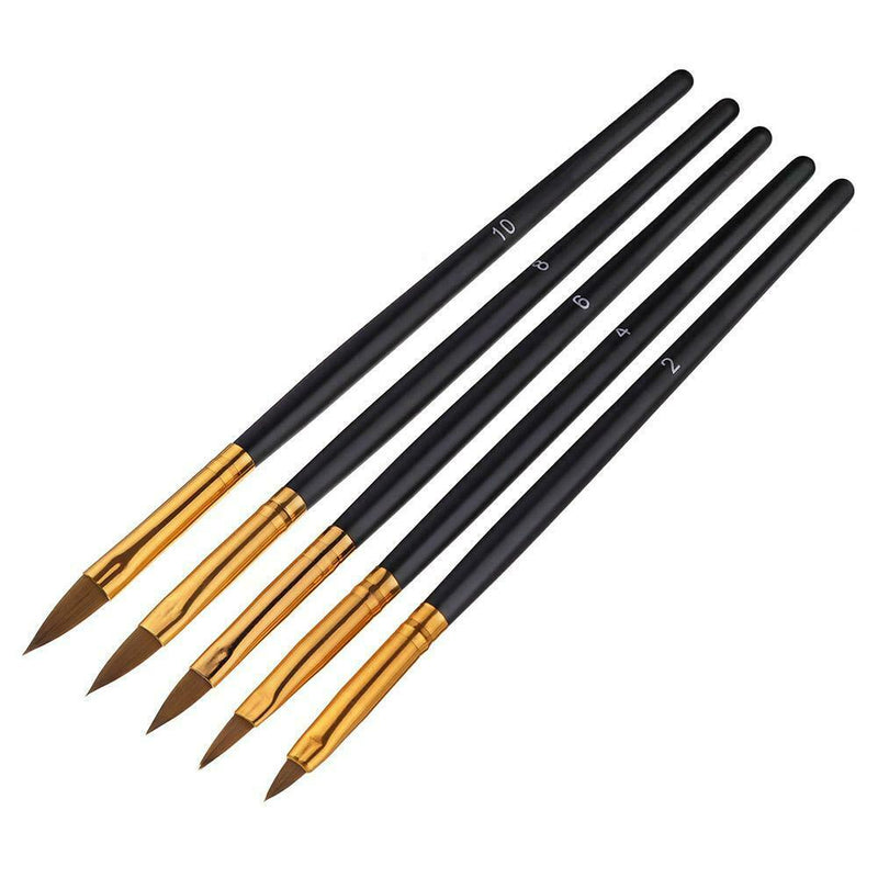 5pcs Nail Art UV Gel Brushes Kits Painting Drawing Carving Manicure Pens A