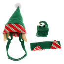 4Pcs Elf Hat Collar Leg Cuff Pet Costume Dog Christmas Holiday Set Puppy Cat